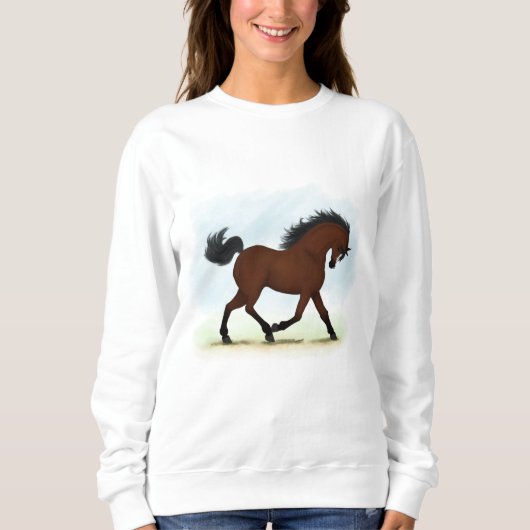 Bay Horse mit Blaze Sweatshirt (Vorderseite)