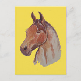 Bay Horse on Yellow Postkarte