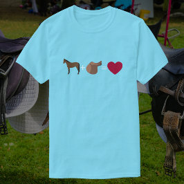 Bay Horse + Sattel = Herz | Niedliche Reittiere T-Shirt