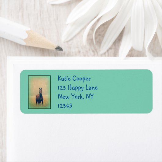 Bay Horse Stehend in einem Feld (Insitu)