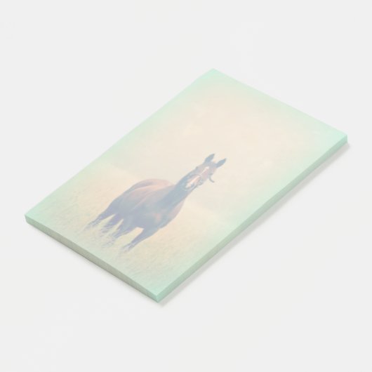 Bay Horse Stehend in einem Feld Post-it Klebezettel (angewinkelt)