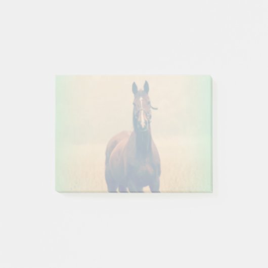 Bay Horse Stehend in einem Feld Post-it Klebezettel (Vorderseite)