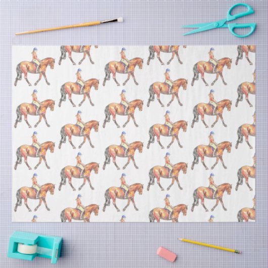 Bay Horse Trotting Dressage Seidenpapier (Basteln)