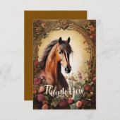Bay Horse und Wildblumen Dankeskarte (Vorne/Hinten)