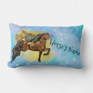 Bay Horse Winter Snowflakes Dreamcatcher Lendenkissen