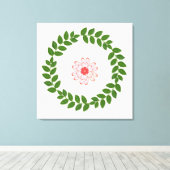 Bay Laurel Wreath & Herz Blume Mandala Leinwanddruck (Insitu (Holzboden))