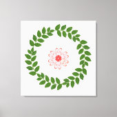 Bay Laurel Wreath & Herz Blume Mandala Leinwanddruck (Vorderseite)