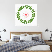 Bay Laurel Wreath & Herz Blume Mandala Leinwanddruck (Insitu (Schlafzimmer))