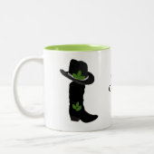 Bay Leaf, Cowgirl Black Hat & Boot Zweifarbige Tasse (Links)