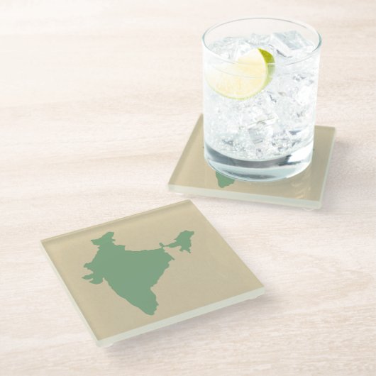 Bay Leaf Gewürzmoods Indien Glasuntersetzer (Schrägansicht)