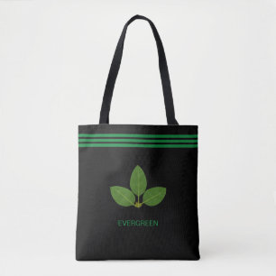 Bay Leaf Pflanze auf der Green & Black Tote Tasche