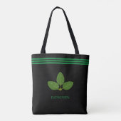 Bay Leaf Pflanze auf der Green & Black Tote Tasche (Rückseite)