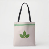 Bay Leaf Pflanze auf Green & Beige Tote Bag Tasche (Vorderseite)