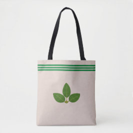 Bay Leaf Pflanze auf Green & Beige Tote Bag Tasche