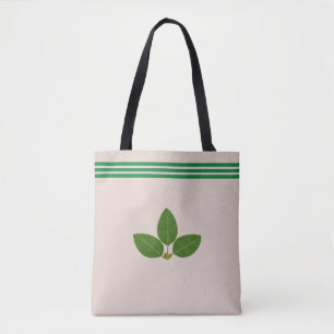 Bay Leaf Pflanze auf Green & Beige Tote Bag Tasche