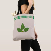 Bay Leaf Pflanze auf Green & Beige Tote Bag Tasche (Von Nahem)