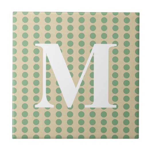 Bay Leaf Spice Moods Punkte mit Monogramm Fliese (Vorderseite)