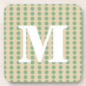 Bay Leaf Spice Moods Punkte mit Monogramm Getränkeuntersetzer (Vorderseite)