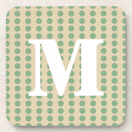 Bay Leaf Spice Moods Punkte mit Monogramm Getränkeuntersetzer (Vorderseite)