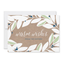 Bay Leaf Sprigs Floral Holiday Card