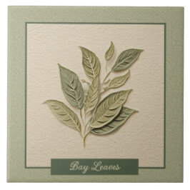 Bay Leaves Herb Kitchen Faux Relief Fliese