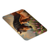 Bay Mare mit Foal-Wildblumen Magnet (Rechte Seite)
