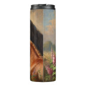 Bay Mare mit Foal-Wildblumen Thermosbecher (Rückseite)
