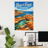 Bay of Fires Tasmania - Vintage Travel Poster (Heimbüro)