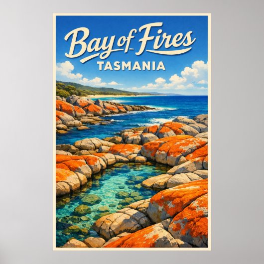 Bay of Fires Tasmania - Vintage Travel Poster (Vorne)