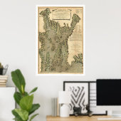 Bay of Narraganset Map 1777 Poster (Heimbüro)
