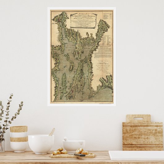 Bay of Narraganset Map 1777 Poster (Küche)