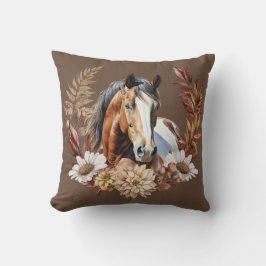 Bay Paint Horse Herbstkrautkeuche Kissen Kissen