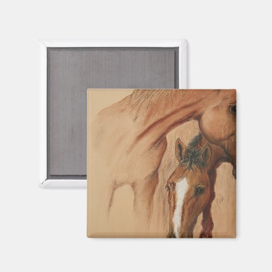 Bay Pferde Art Magnet (Vorderseite/Rückseite)