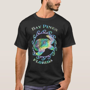 Bay Pines Florida Vacation Colorful Tribal Turtle T-Shirt