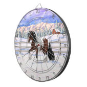 Bay Pinto Brown Skewbald Sinti und Roma Vanner Tin Dartscheibe (Vorderseite rechts)