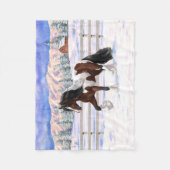 Bay Pinto Brown Skewbald Sinti und Roma Vanner Tin Fleecedecke (Vorderseite)