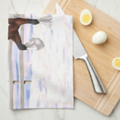 Bay Pinto Brown Skewbald Sinti und Roma Vanner Tin Geschirrtuch (Viertel Falte)