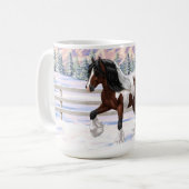 Bay Pinto Brown Skewbald Sinti und Roma Vanner Tin Kaffeetasse (Vorderseite Links)