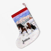 Bay Pinto Brown Skewbald Sinti und Roma Vanner Tin Kleiner Weihnachtsstrumpf (Rückseite (Hängend))