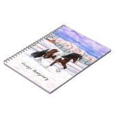 Bay Pinto Brown Skewbald Sinti und Roma Vanner Tin Notizblock (Linke Seite)