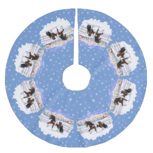 Bay Pinto Brown Skewbald Sinti und Roma Vanner Tin Polyester Weihnachtsbaumdecke