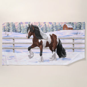 Bay Pinto Brown Skewbald Sinti und Roma Vanner Tin Strandtuch