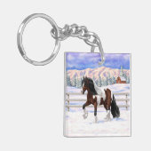 Bay Pinto Sinti und Roma Vanner Pferdefüsse im Sch Schlüsselanhänger (Vorderseite links)