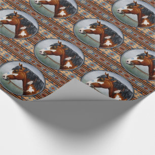 Bay Pinto War Horse Südwestdesign Geschenkpapier