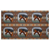 Bay Pinto War Horse Südwestdesign Stoff (Fat Quarter (45,7 x 55,9 cm))