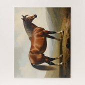 Bay Pony auf einem Moor Puzzle (Vertikal)