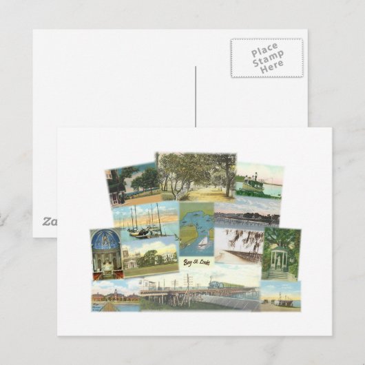 Bay St. Louis Collage Postkarte (Vorne/Hinten)