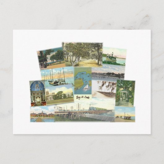 Bay St. Louis Collage Postkarte (Vorderseite)