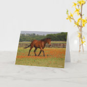 Bay Thoroughbred Horn Walking Blume Karte (Gelbe Blume)