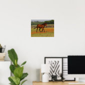 Bay Thoroughbred Horse Walking Flowers Poster (Heimbüro)